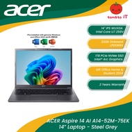 ACER Aspire AI 14 A14-52M-75EK Laptop - 14" WUXGA IPS/Intel U7-258V/32GB D5/1TB SSD/Win11 Home
