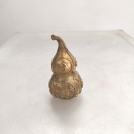 Hu Lu Pumpkin Decoration Patkwa Motif 8.5 Cm Wu Lou Brass Feng Shui