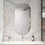 Frameless Oval Bathroom Mirror Punch-free Makeup Mirror Toilet Mirror HD Wall Mirror Wall Hanging Dresser Bathroom Toilet Mirror