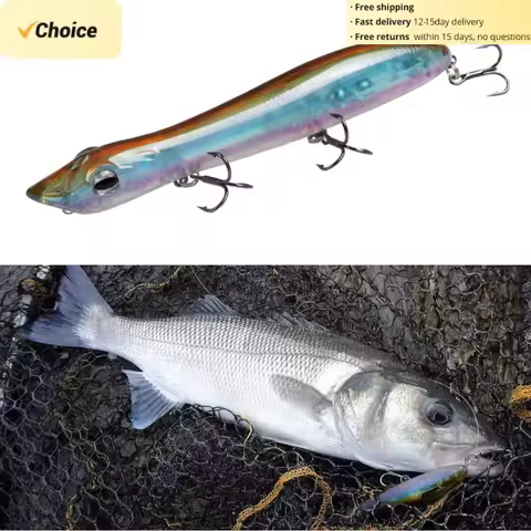 TSUYOKI Artificial Hard Bait Walker Popper for Bass Trout Fishing, Surface Popper Fish Lure, 125mm, 