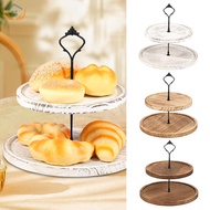 Wood Cupcake Stand 2 Tiers Wood Cupcake Holder Round Tiered Display Stand Detachable for Home Party 