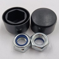 Wheelchair Front Fork Bearing Anti-dust Cover Nut Black Plastic Cover Loose-proof Nut Manual Elderly Wheelchair Car Accessories