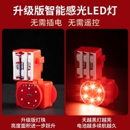 [Ready Stock] 2024 Red Light No Plug-In Plug-In Photosensitive LED Light Big Red Lantern Dedicated Companion Outdoor Waterproof Bulb _ G