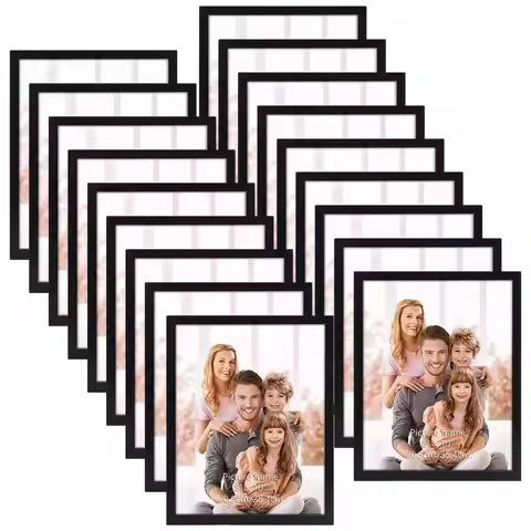 Black 8x10 Picture Frame Set of 18, Multi Photo Frames 8 by 10 Bulk for Wall Hanging or Tabletop Dis