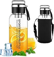 Glass Bottle Kettle 1.2 Litre Glass Bottle with Stainless Steel Filter Glass Lid for Carafe Can Be U