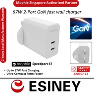Mophie Speedport 67, 67W 2-Port GaN Fast Wall Charger SKU # 409909305
