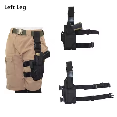 Tactical Drop Leg Holster Adjustable Universal Thigh Pouch for GL17 19 Colt 1911 M9 USP P226 Left Ha