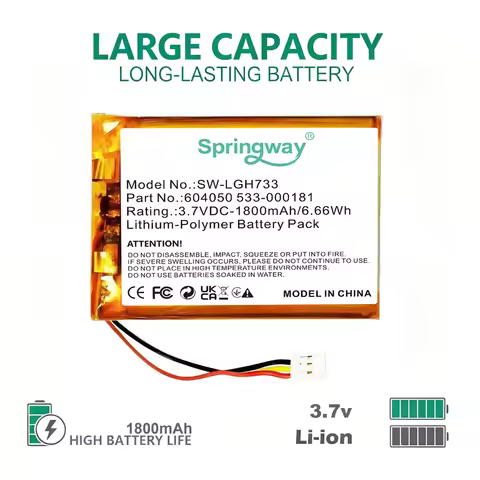 1800mAh 3.7V Replacement Battery For Logitech G733 LightSpeed Wireless Game Headset Headphones 60405