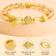 Natural Citrine Bracelet Yellow Tiger Eye String High-End All-Match Transfer Gift for Girlfriend Fiv