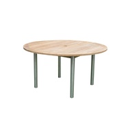 SIMPLE AND ELEGANT ,MADE OF PREMIUM TEAK WOOD TOP WITH STAINLESS STEEL GRADE #304 BASE ACCURA ROUND TABLE D 100
