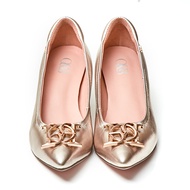 O&B รองเท้าส้นสูงหนังแกะ รุ่น DIANA CREST 2 INC IN CHAMPAGNE-11100SS32010F_H5CPMT