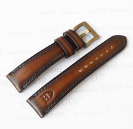 用於帝舵表的複古棕錶帶，真皮