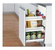 Soft Closing Pull Out Basket With Glass Panels / Kitchen Storage