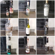 BOTOL KACA - BOTOL KOSONG BEKAS MINUMAN WINE WHISKEY ARAK BALI UNTUK DISPLAY PAJANGAN PROPS FOTO LIV