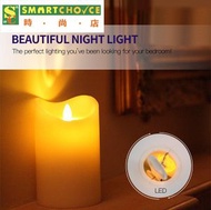 時尚店 - LED 燈蠟燭（~7.5x10cm）（逼真的擺動火焰）（逼真的無焰 LED 蠟燭）（適合任何地方的溫暖）