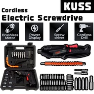 KUSS 47 Pcs Cordless Electric Screwdriver Drill 3.6V Rechargeable Cordless Screwdriver Drill Machine PC Hand Drill TUOYE 47PCS Cordless Electric Screwdriver Drill 47 pcs 3.6V Rechargeable Pemutar Skru Machine Repair Tools Screw Driver