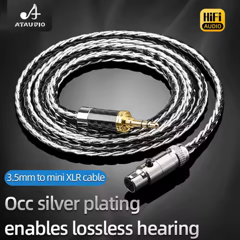 High Performance HiFi 3.5 mm to Mini XLR Female Balanced Earphone Cable Stereo 3.5mm jack for AKG Q7