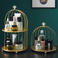 Iron Birdcage Lipstick Perfume Skin Care Products Organize the Shelves Display Rack Dresser Table Cosmetics Storage Box