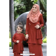 SALE Kurung Mikayla Sedondon Ibu Anak MK002 RUSH ORANGE / BAJU RAYA / KURUNG MODEN