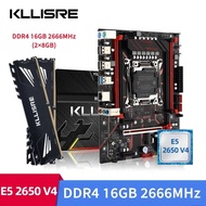 Kllisre X99 Kit Xeon E5 2650 V4 CPU 2pcs X 8GB =16GB 2666MHz DDR4 Memory LGA 2011-3 X99 Motherboard