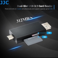 JJC UHS-II SD เครื่องอ่านการ์ด micro SD 3-in-1 USB 3.1 USB-C Type-C 3.1 พอร์ตเชื่อมต่อ Micro USB 2.0