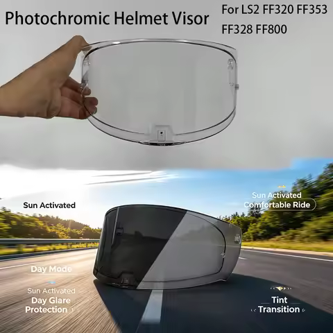 Photochromic Helmet Visor For LS2 FF320 FF353 FF328 FF800 Motorcycle Helmet Visor hromic Tea black A