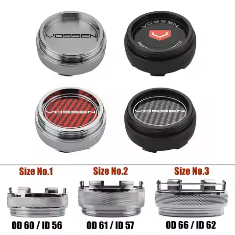 SET OF 4 Wheel Cap 60mm 61mm Sport Rim Cover Caps VOSSEN Stickers Wheel Center Cap 66mm Hubcaps Car 