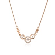 HYL JEWELRY Kalung Titaniun Wanita Permata Perhiasan Lapis Emas 18k 54n