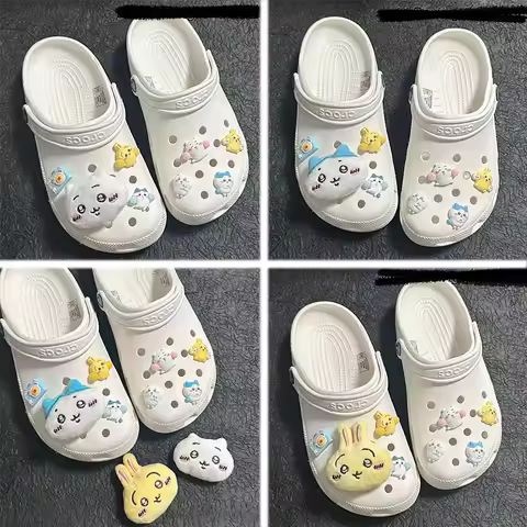 New Cartoon Cute yijis Clogs Shoe Buckle Kawaii ハチワレ Hachiware うさぎ USAG ちいかわ Shoe Flower Shoe Buckle