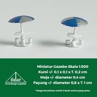 Mh - Miniature Gazebo 1.500 Scale - Beach/Swimming Pool Umbrella Chair Mockup