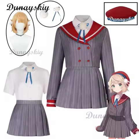 VTuber hololive Shigure Ui Cosplay Costume Hat Headwear JK Uniform Women Cute Dress Halloween Carniv