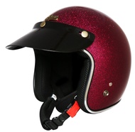 หมวกกันน็อค คลาสสิค  Altrax Helmets LB Glitter วินเทจ กากเพรช vintage AVEXอ สีชมพู แก๊ป