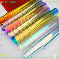 AVOCADD Iridescent Film, 20*95CM Transparent Rainbow Film Vinyl, DIY Shiny Candy Color Tarpaulin Bow