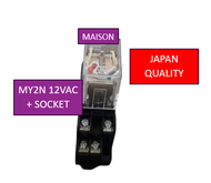 Relay MY2N 12VAC Ori Jepang + socket - 8 PIN / MY2N 12V AC