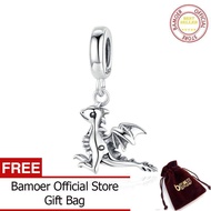 BAMOER 3D Drogon Smaug สร้อยคอจี้ตุ้งติ้งเงิน925เครื่องประดับ Original Charms พอดีสร้อยข้อมือสร้อยคอ