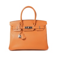 HERMES Epsom皮革Birkin 30銀扣手挽袋Feu