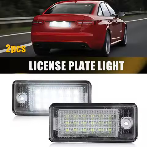 2Pcs White LED Number License Plate Light 5050SMD For Audi A3 A4 A6 B7 RS4 RS6 Q74L 8E0807430A High 