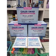 GAUZE SWABS 2X2 STERILE 40's 24x28 MESH 8 Ply 100 Pcs (40's 24x28 MESH) Without X-Tay Detectable