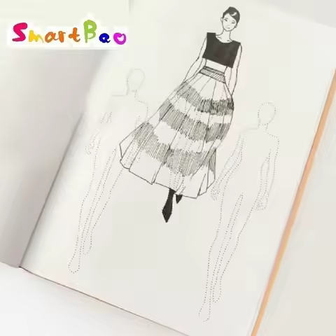 Virtual Line Human Painting Notebook A4/A5 Fashion Designer Painting Book Clothing Design Profession