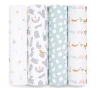aden + anais - Essentials系列嬰兒包巾4件裝 -字母動物