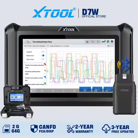 XTOOL D7W Bluetooth Diagnostic Tool Bidirectional Scanner Advanced ECU Coding 39+ Resets Built-in DO