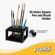 READY 96 Holes Square Pen & Brush Holder - Desk Organizer - Black QUALITY