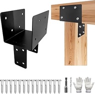 ITEVE.GD Post Cap Tie Bracket,Heavy Duty Wood Beam Support Bracket.Black T-Shape Pegola Braacket for