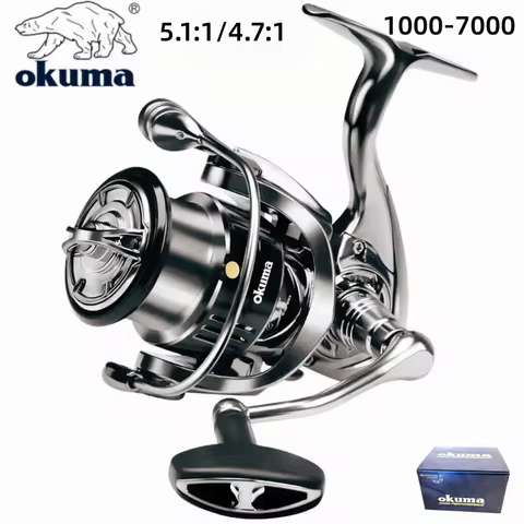 Okuma Seawater Fishing Reel Metal Spherical Knob Rotating Reel 1000-7000 3+1BB 5.1:1 Maximum Resista