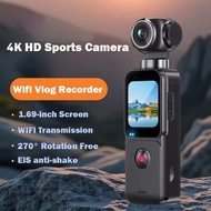 4K 60FPS Action Camera 270° Rotating Lens EIS Anti-Shake 4X Zoom WiFi Vlog Camera【SG Local Stock】