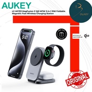 Aukey LC-MC312 MagFusion Z Qi2 MFW 3-in-1 15W Foldable Magnetic Fast Wireless Charging Station