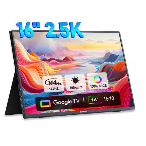 KINHANK 16" Smart Portable Monitor | 2.5K HD 144Hz HDR10 | GTV Android 12.0 OS | Supports 7000+ Apps