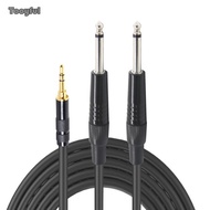 [Tooyful] 3.5mm 1/8" TRS to Dual 6.35mm 1/4" TS  Stereo Y-Cable Splitter, 2m/6ft 1m/3ft 1.5m/ 4.5ft