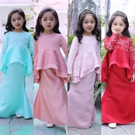 [1Y-12Y] Coolelves Baju Raya 2020 Kurung Peplum | Baju Raya Peplum Budak Perempuan