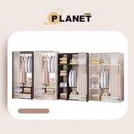 Living Planet Multifunctional Wardrobe Dust Cover Curtain Clothes Rack Self Assembly Wardrobe